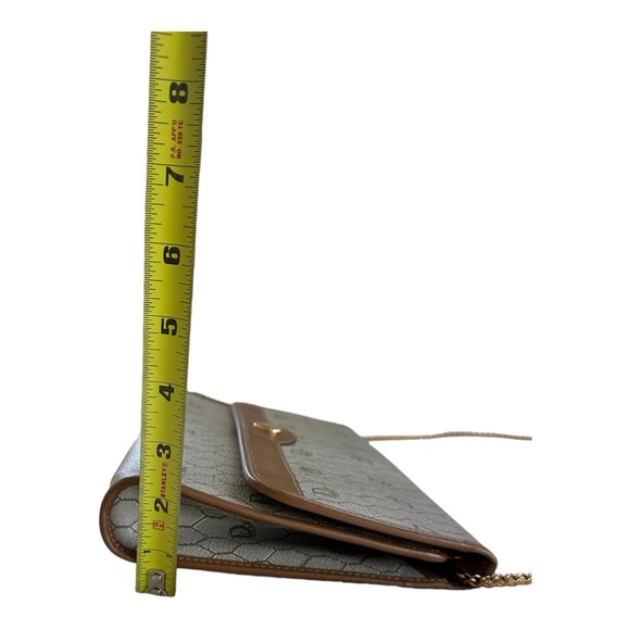 CHRISTIAN DIOR Vintage Honeycomb Canvas Shoulder Bag with Chain Beige - Picture 10 of 16